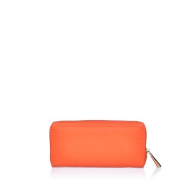 Orange zip around purse